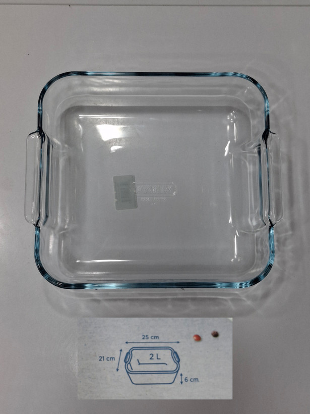 ظرف پیرکس مربعی Pyrex فرانسه ۲ لیتری مدل classic | مناسب فر، مایکروویو و فریزر