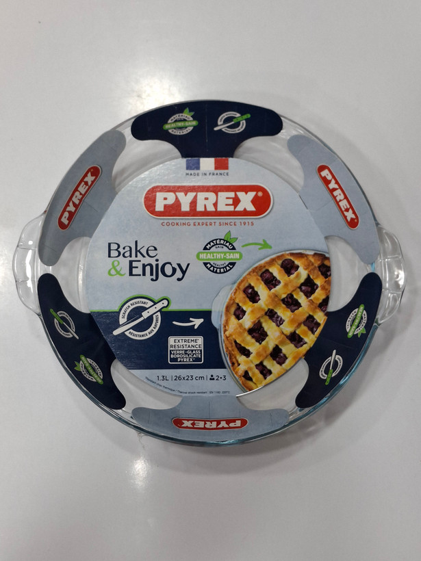 ظرف پیرکس دایره Pyrex فرانسه ۱.۳ لیتری مدل Bake & Enjoy | مناسب فر، مایکروویو و فریزر