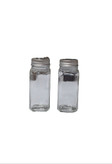 بانکه ادویه شیشهای تکی با درب استیل | مدل چهارگوش