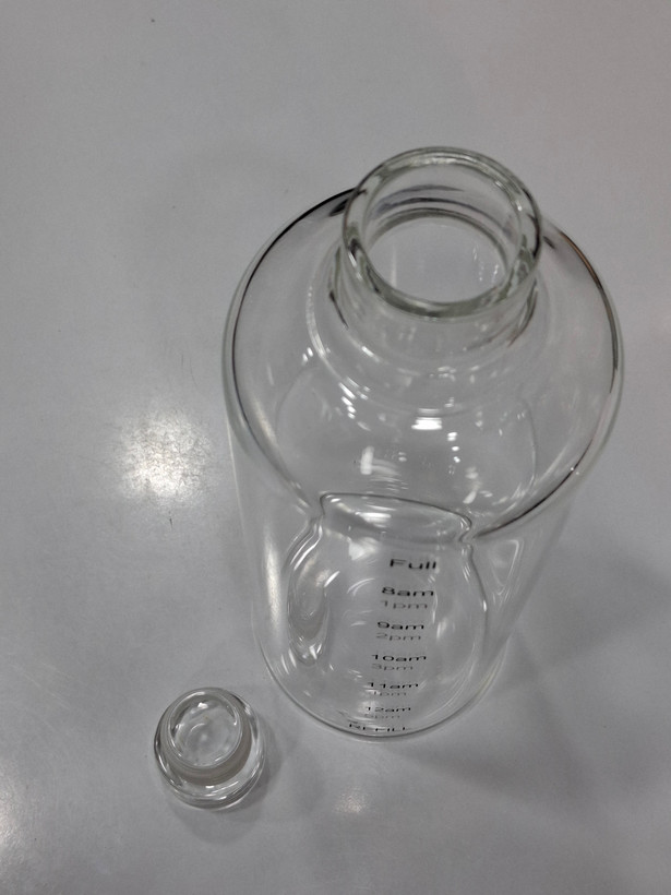 بطری پیرکس انگیزشی تایمدار شفاف مدل REFILL