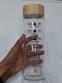 بطری پیرکس درب بامبو یک لیتری انگیزشی تایمدار مدل REFILL