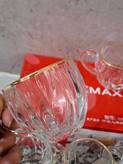استکان دستهدار شیشهای لب طلایی ۶ عددی BLINKMAX