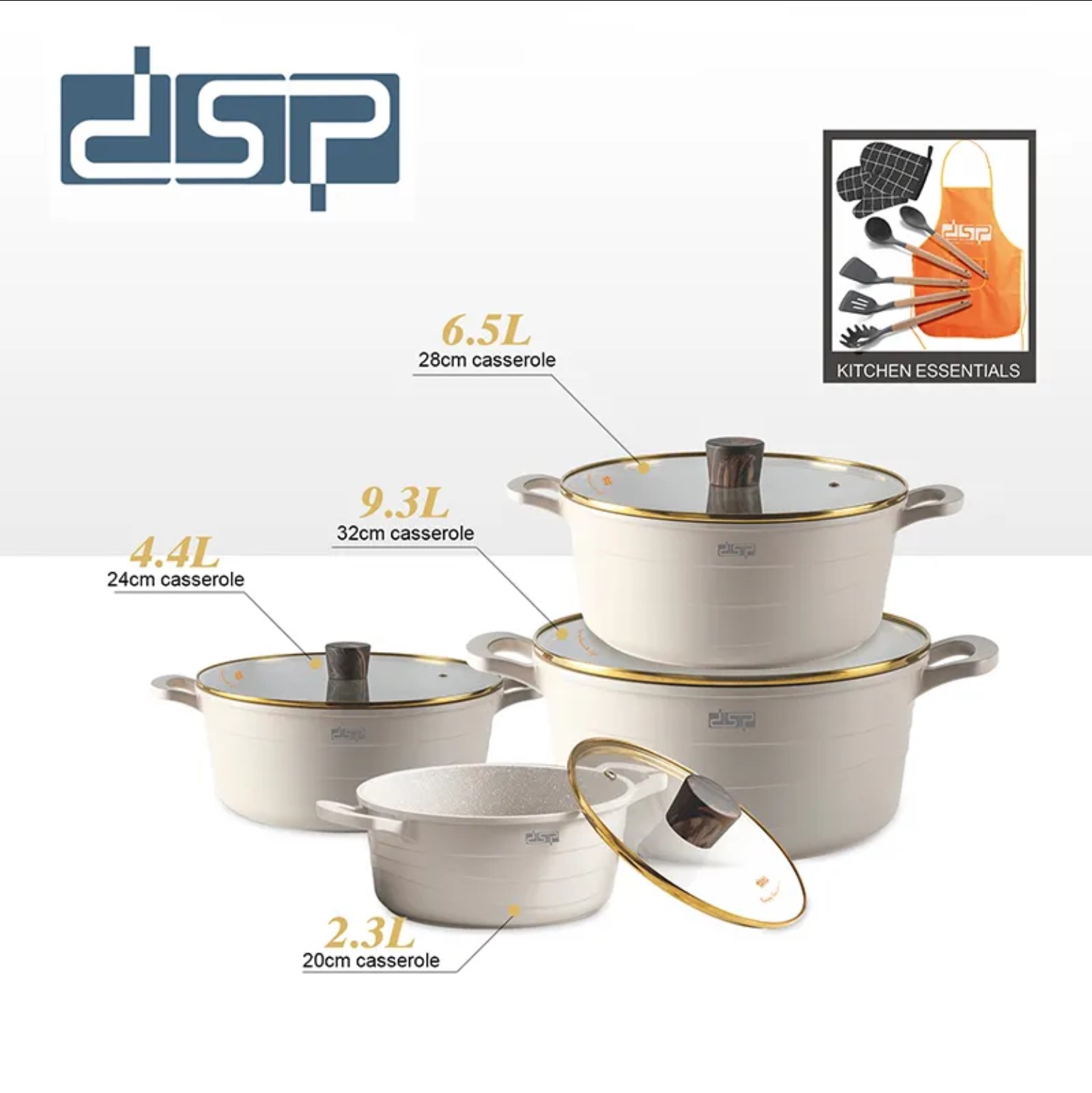 سرویس قابلمه ۱۵ پارچ بژ دی اس پی مدل ca018-s02-beige
