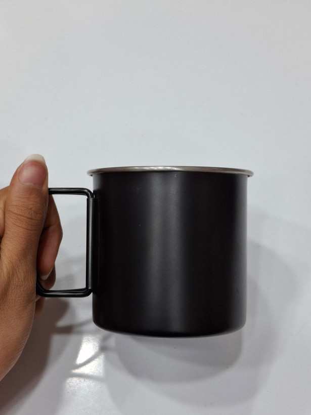 ماگ استیل ضد زنگ دسته تاشو | لیوان استیل دسته جمعشونده