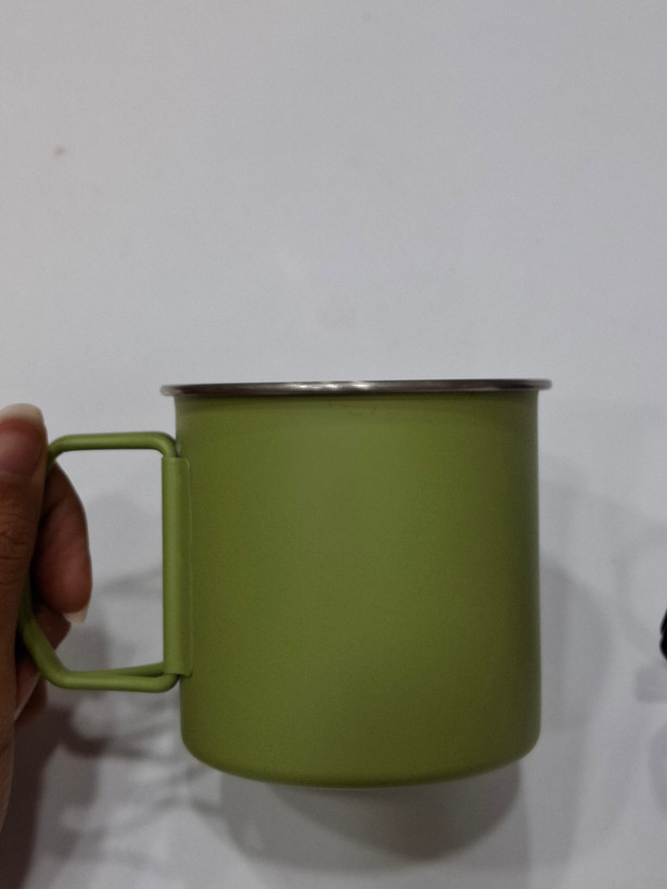 ماگ استیل ضد زنگ دسته تاشو | لیوان استیل دسته جمعشونده