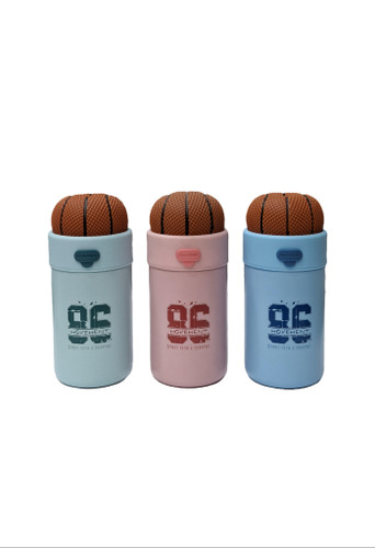 تراول ماگ ورزشی ۳۰۰ میلیلیتری | استیل ضدزنگ با طراحی بسکتبالی 🏀