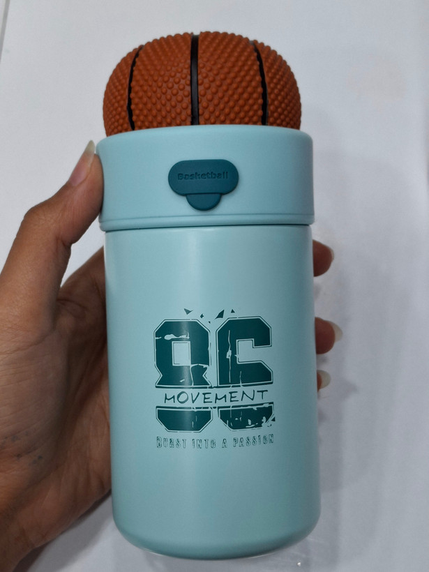 تراول ماگ ورزشی ۳۰۰ میلیلیتری | استیل ضدزنگ با طراحی بسکتبالی 🏀
