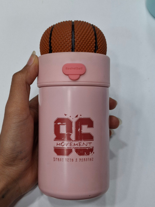 تراول ماگ ورزشی ۳۰۰ میلیلیتری | استیل ضدزنگ با طراحی بسکتبالی 🏀