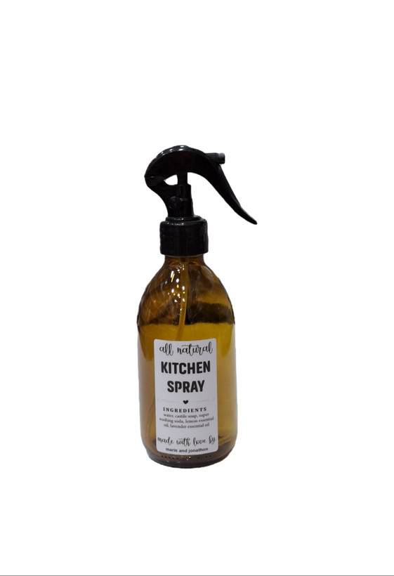 اسپری روغن شیشهای قهوهای شفاف مدل Kitchen Spray