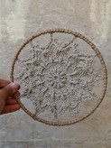 ماندالا مکرومه دیواری ۱۸ سانتی با حاشیه کنفی