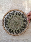 ماندالا مکرومه دیواری ۲۵ سانتی با حاشیه کنفی