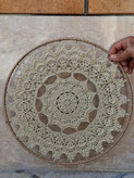 ماندالا مکرومه دیواری ۴۰ سانتی با حاشیه کنفی