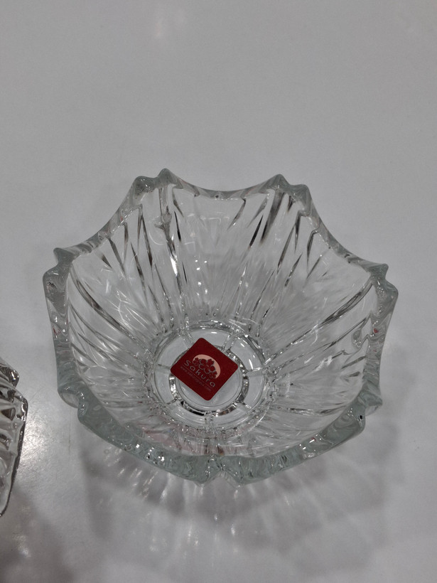 قندان بلوری شفاف طرحدار
