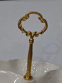 اردوخوری سرامیکی سهخانه دستهدار طلایی